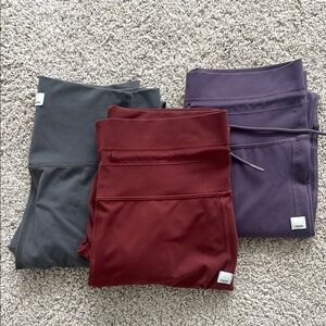 Vuori Leggings High Waist Stretch 3 Pair Size Large